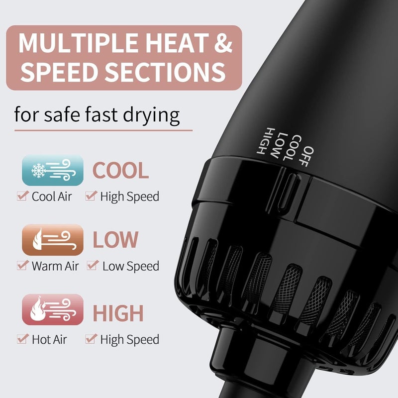 Umeely Hair Dryer Brush Blow Dryer in One, Upgraded 4 in 1 Hair Dryer and Styler Volumizer with Negative Ion Anti-frizz Ceramic Titanium Barrel Hot Air Hair Straightener Brush - Image 2
